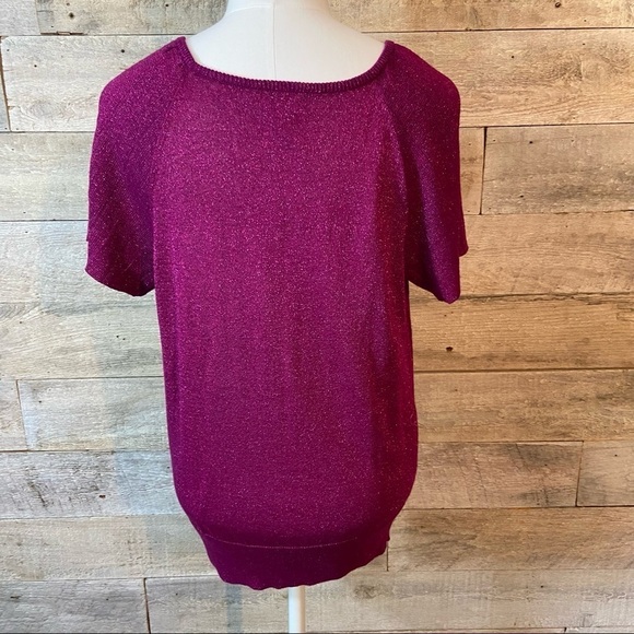 🛍️3/$30 Reitmans sparkly pleated  knit top in size medium - Picture 3 of 11